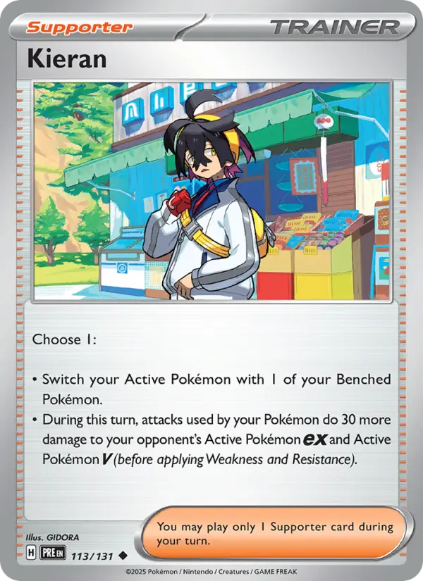 Kieran Uncommon Pokemon card #113 from Prismatic Evolutions
