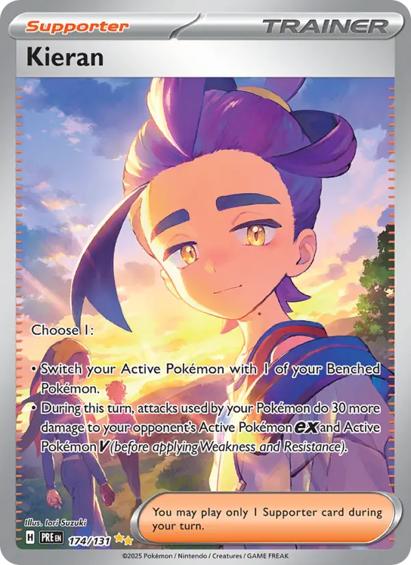 Kieran Special illustration rare Pokemon card #174 from Prismatic Evolutions