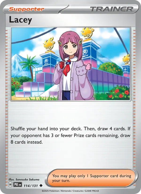Lacey Uncommon Pokemon card #114 from Prismatic Evolutions