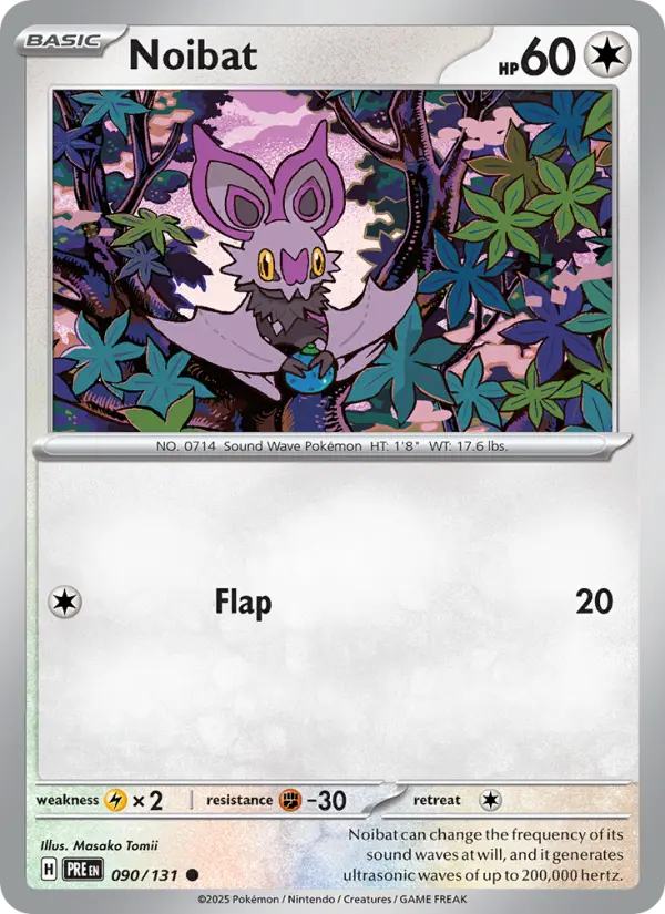Noibat Common Pokemon card #090 from Prismatic Evolutions