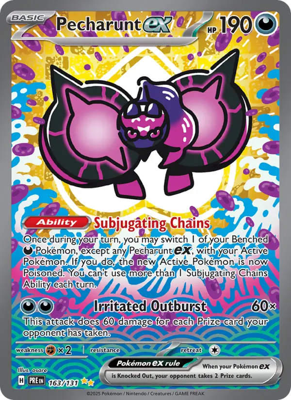 Pecharunt ex Special illustration rare Pokemon card #163 from Prismatic Evolutions