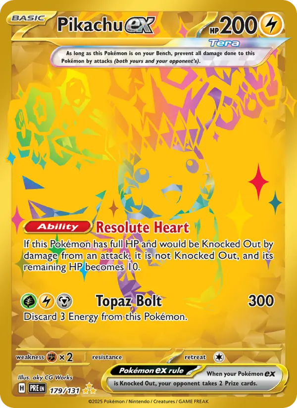 Pikachu ex Hyper rare Pokemon card #179 from Prismatic Evolutions