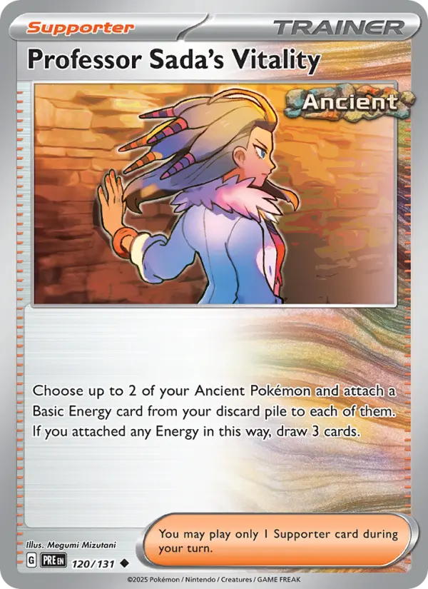 Professor Sada's Vitality Uncommon Pokemon card #120 from Prismatic Evolutions