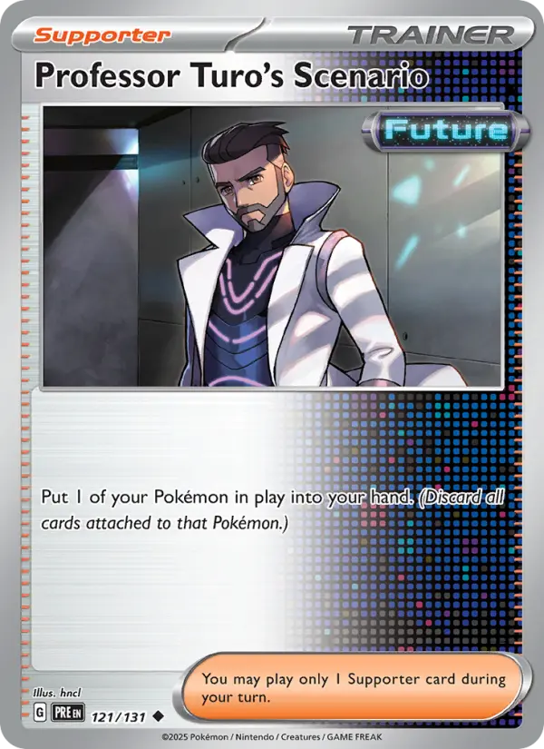 Professor Turo's Scenario Uncommon Pokemon card #121 from Prismatic Evolutions