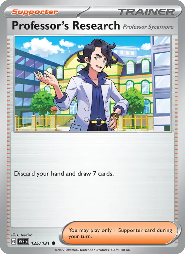 Professor's Research Common Pokemon card #125 from Prismatic Evolutions