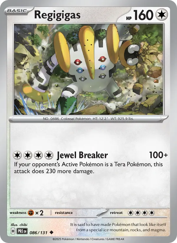 Regigigas Uncommon Pokemon card #086 from Prismatic Evolutions