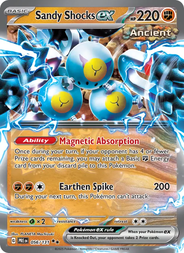 Sandy Shocks ex Double rare Pokemon card #056 from Prismatic Evolutions