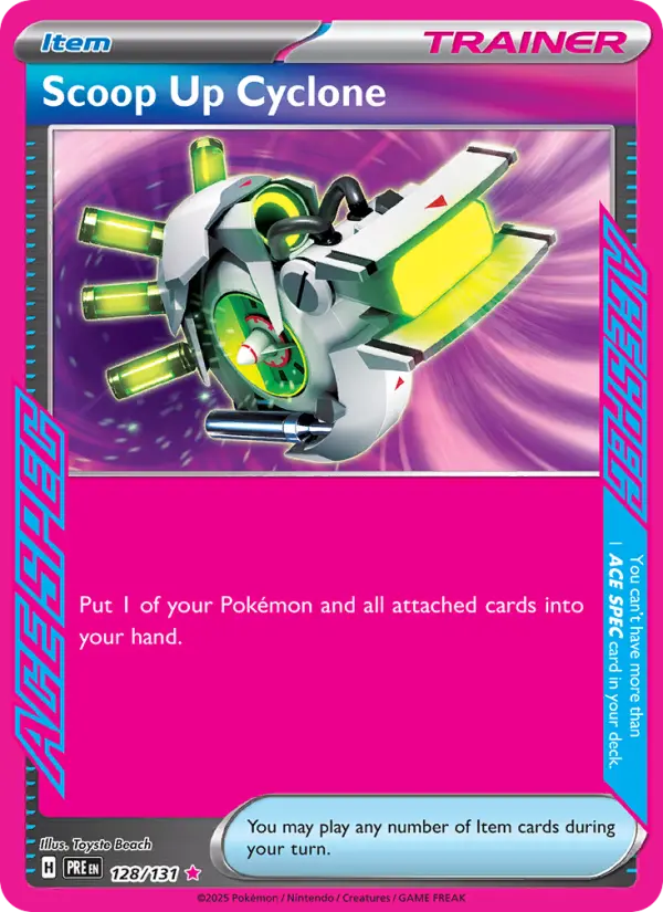 Scoop Up Cyclone ACE SPEC Rare Pokemon card #128 from Prismatic Evolutions