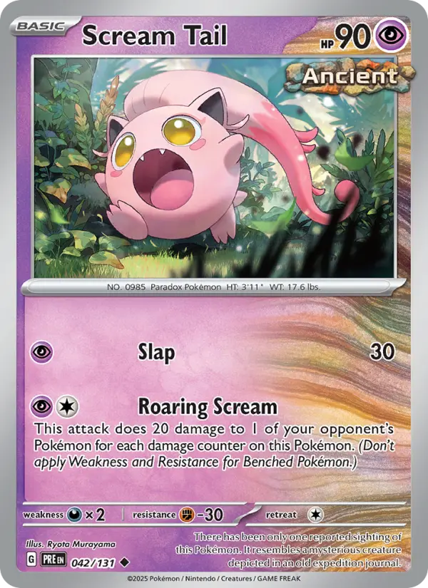 Scream Tail Uncommon Pokemon card #042 from Prismatic Evolutions