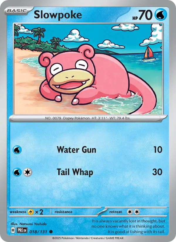 Slowpoke Common Pokemon card #018 from Prismatic Evolutions