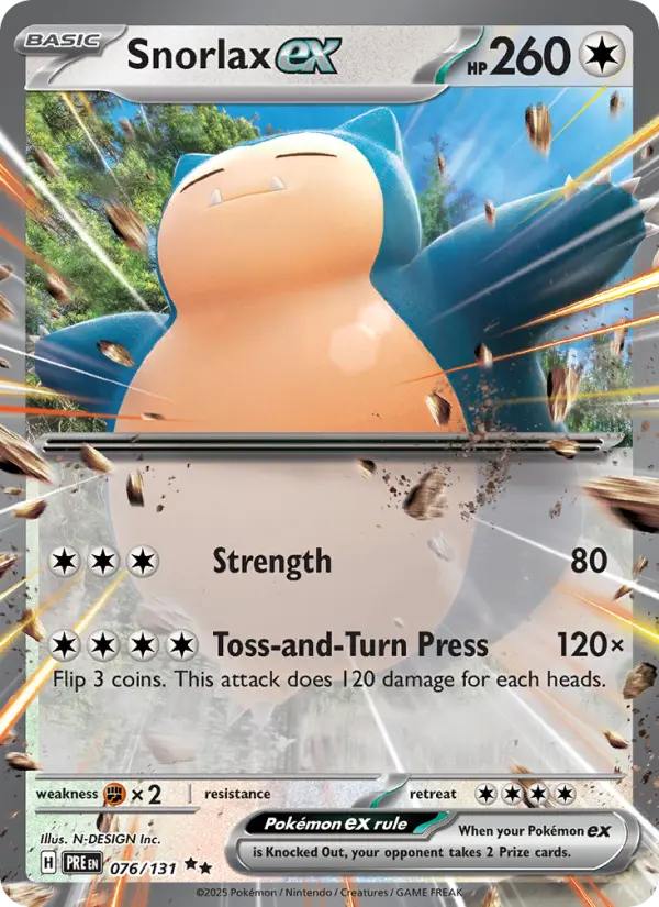 Snorlax ex Double rare Pokemon card #076 from Prismatic Evolutions