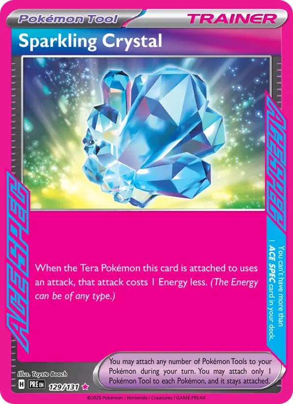 Sparkling Crystal ACE SPEC Rare Pokemon card #129 from Prismatic Evolutions