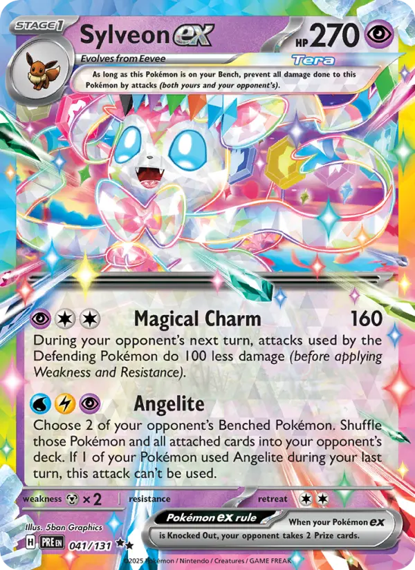 Sylveon ex Double rare Pokemon card #041 from Prismatic Evolutions