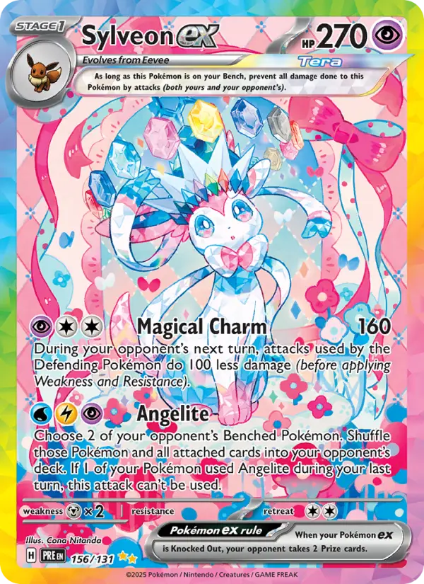 Sylveon ex Special illustration rare Pokemon card #156 from Prismatic Evolutions