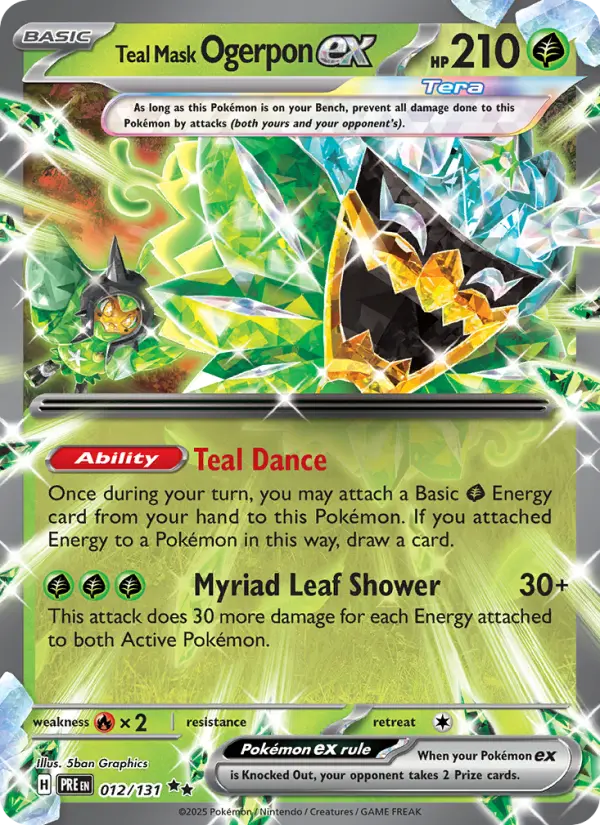 Teal Mask Ogerpon ex Double rare Pokemon card #012 from Prismatic Evolutions