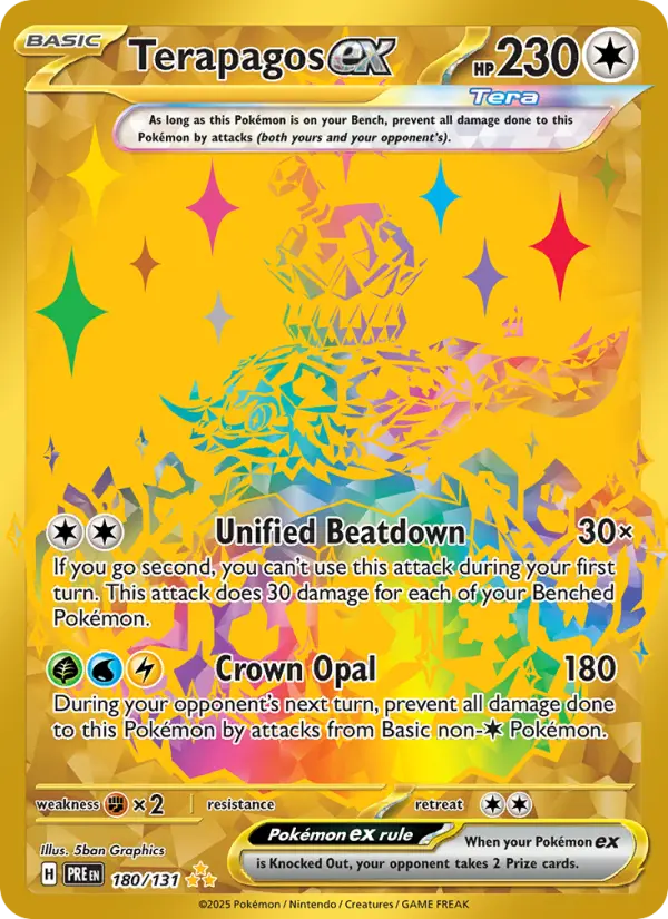 Terapagos ex Hyper rare Pokemon card #180 from Prismatic Evolutions