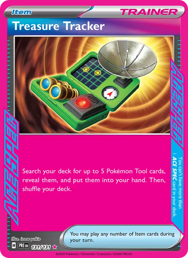 Treasure Tracker ACE SPEC Rare Pokemon card #131 from Prismatic Evolutions