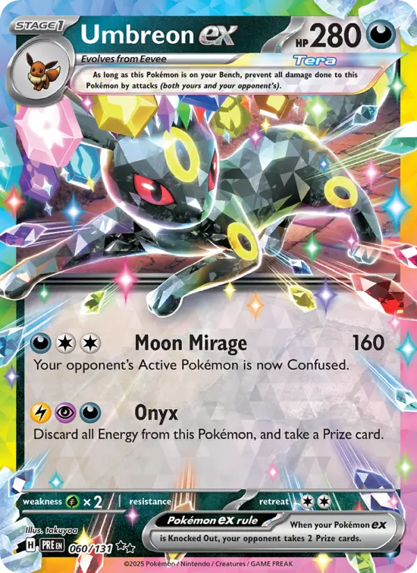 Umbreon ex Double rare Pokemon card #060 from Prismatic Evolutions