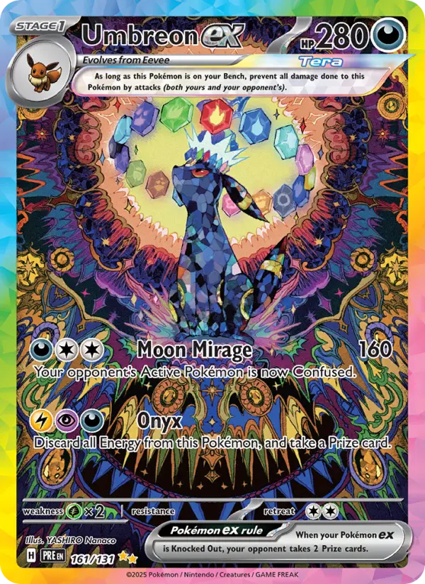 Umbreon ex Special illustration rare Pokemon card #161 from Prismatic Evolutions