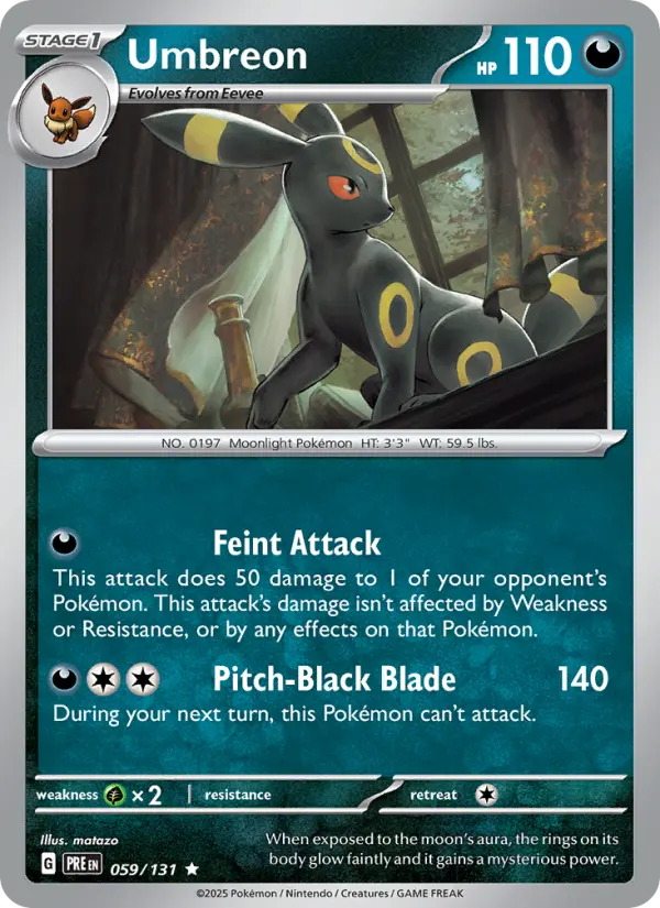 Umbreon Rare Pokemon card #059 from Prismatic Evolutions