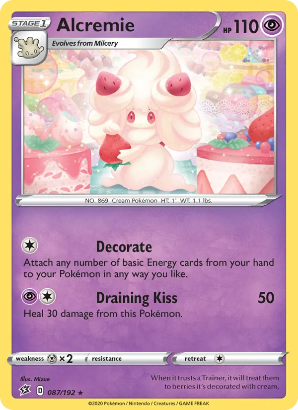 Alcremie Rare Pokemon card #87 from Rebel Clash
