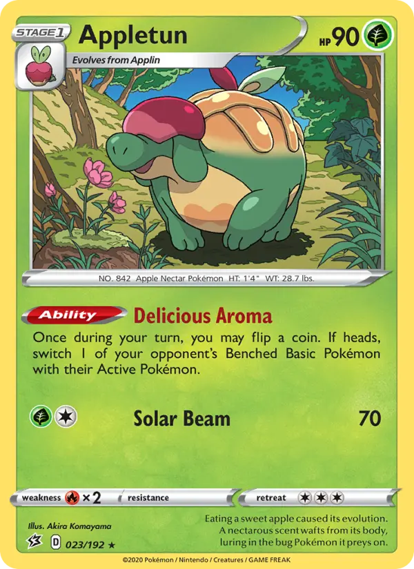 Appletun Holo Rare Pokemon card #23 from Rebel Clash