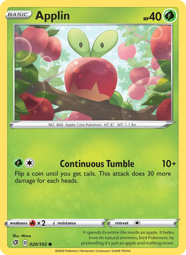 Applin Common Pokemon card #20 from Rebel Clash
