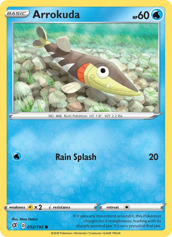 Arrokuda Common Pokemon card #52 from Rebel Clash