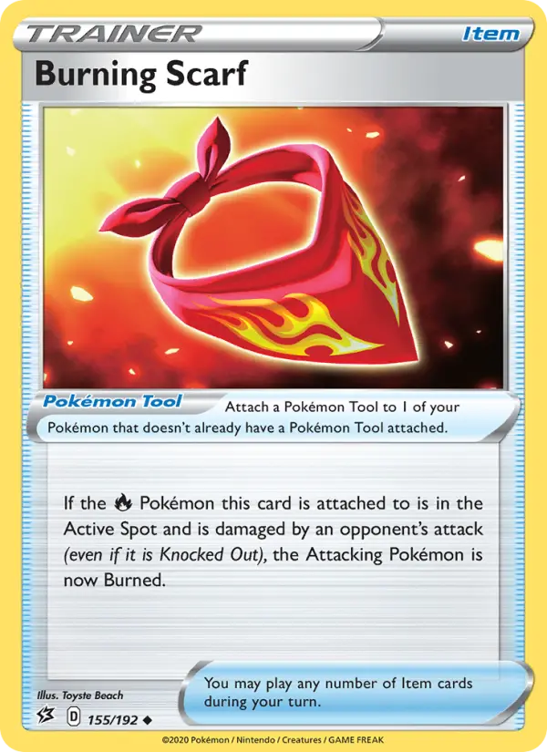 Burning Scarf Uncommon Pokemon card #155 from Rebel Clash
