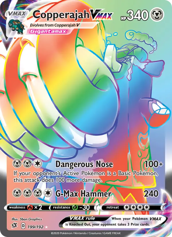 Copperajah VMAX Secret Rare Pokemon card #199 from Rebel Clash