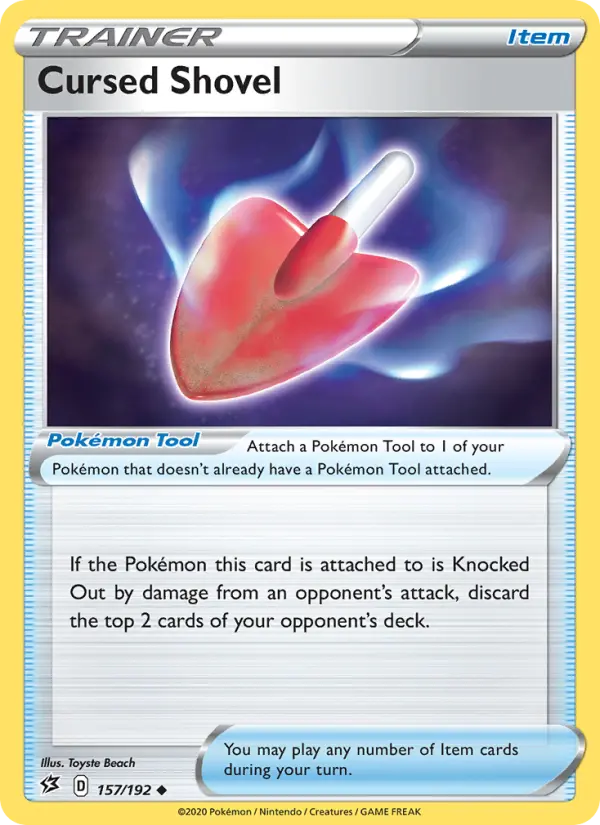 Cursed Shovel Uncommon Pokemon card #157 from Rebel Clash
