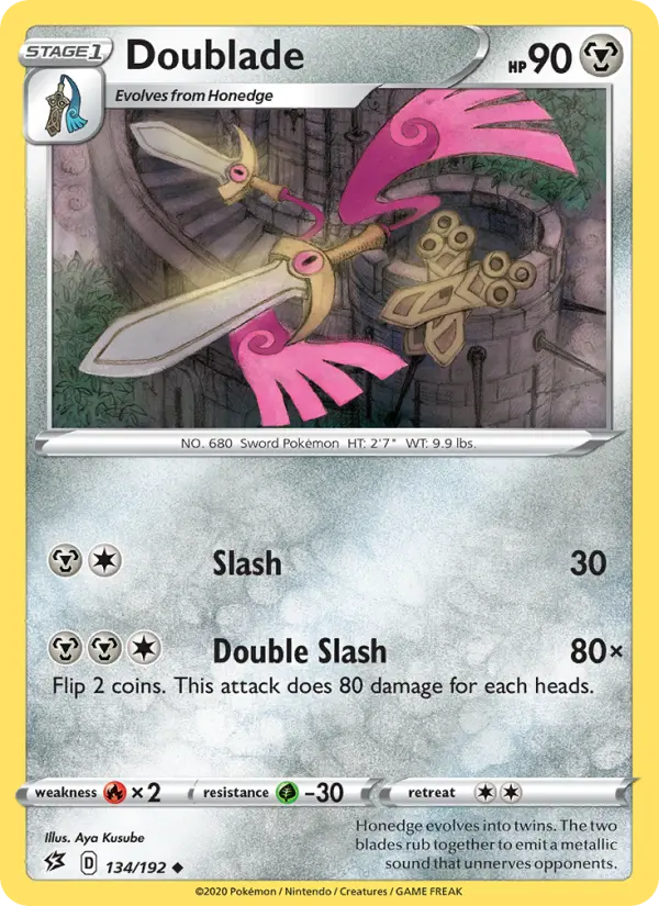 Doublade Uncommon Pokemon card #134 from Rebel Clash