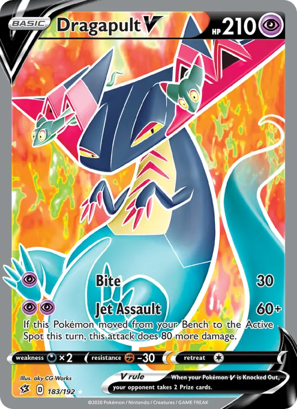 Dragapult V Ultra Rare Pokemon card #183 from Rebel Clash
