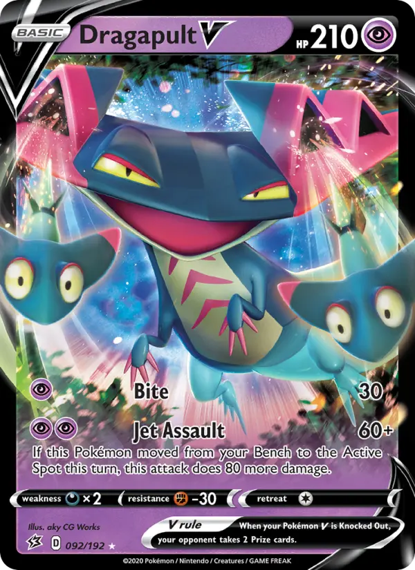 Dragapult V Holo Rare V Pokemon card #92 from Rebel Clash
