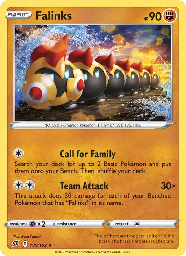 Falinks Uncommon Pokemon card #109 from Rebel Clash