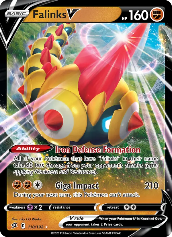 Falinks V Holo Rare V Pokemon card #110 from Rebel Clash