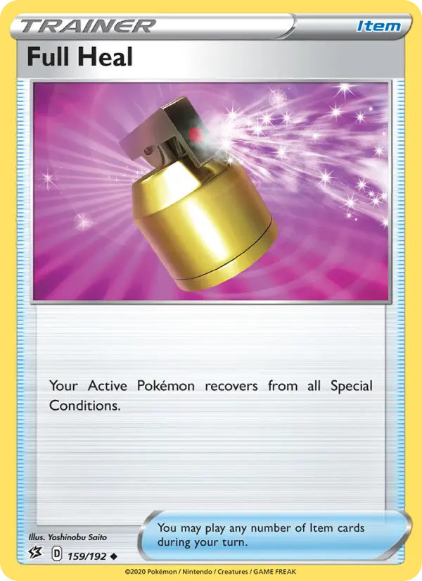 Full Heal Uncommon Pokemon card #159 from Rebel Clash