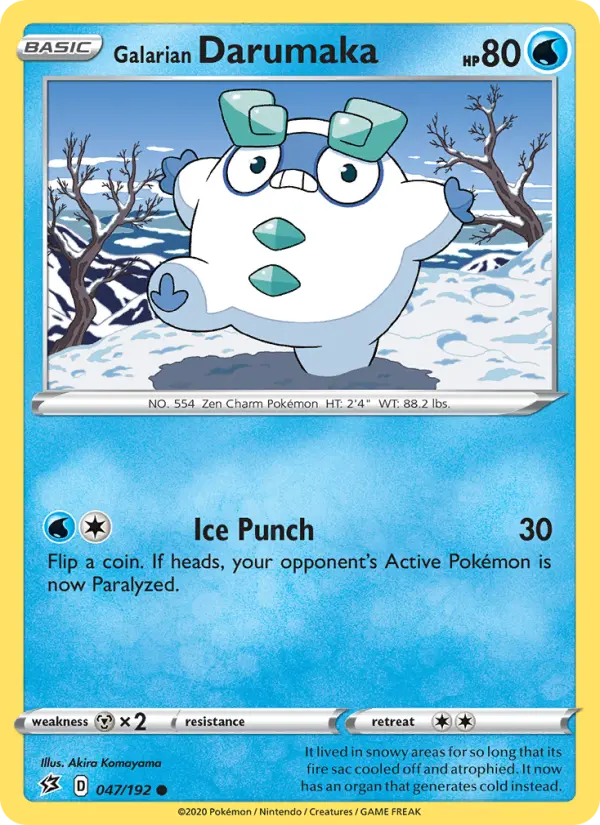 Galarian Darumaka Common Pokemon card #47 from Rebel Clash