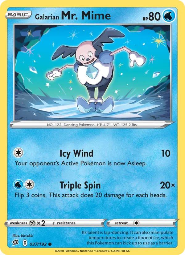 Galarian Mr. Mime Common Pokemon card #37 from Rebel Clash