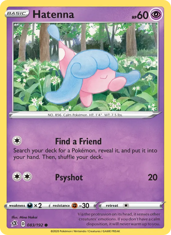 Hatenna Common Pokemon card #83 from Rebel Clash