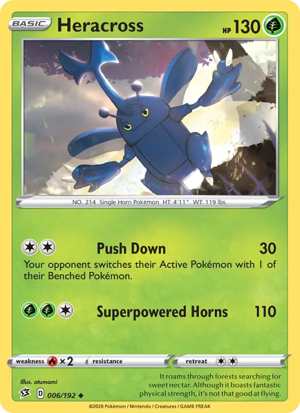 Heracross Uncommon Pokemon card #6 from Rebel Clash