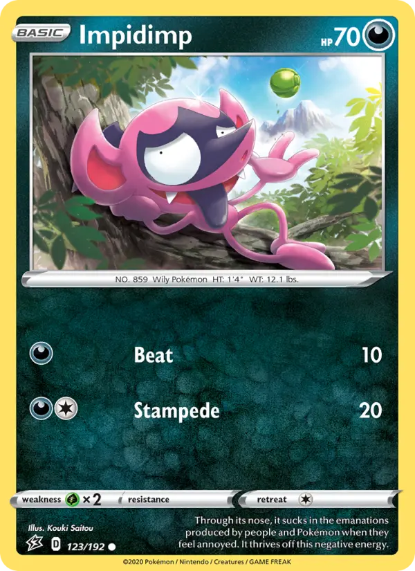 Impidimp Common Pokemon card #123 from Rebel Clash