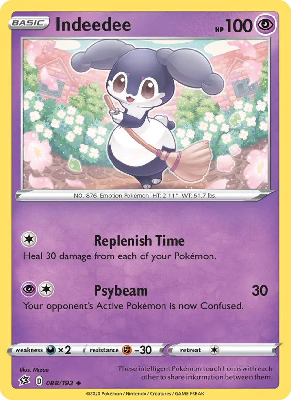 Indeedee Uncommon Pokemon card #88 from Rebel Clash
