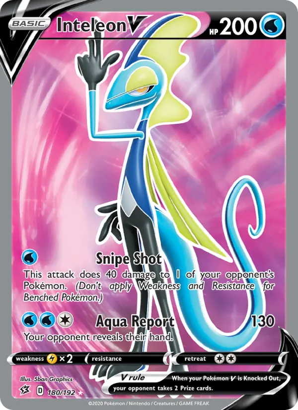Inteleon V Ultra Rare Pokemon card #180 from Rebel Clash