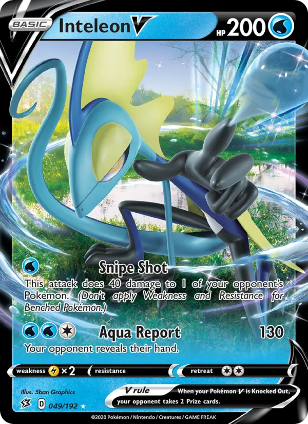 Inteleon V Holo Rare V Pokemon card #49 from Rebel Clash