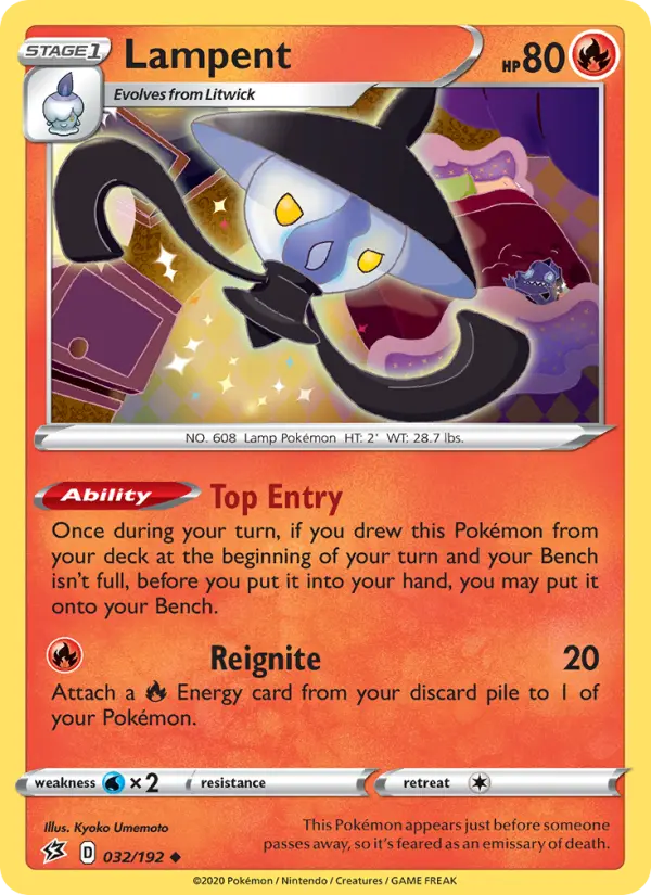 Lampent Uncommon Pokemon card #32 from Rebel Clash