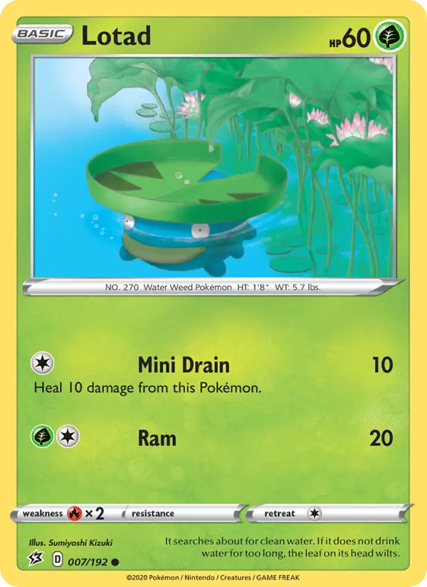 Lotad Common Pokemon card #7 from Rebel Clash