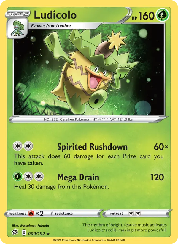 Ludicolo Rare Pokemon card #9 from Rebel Clash