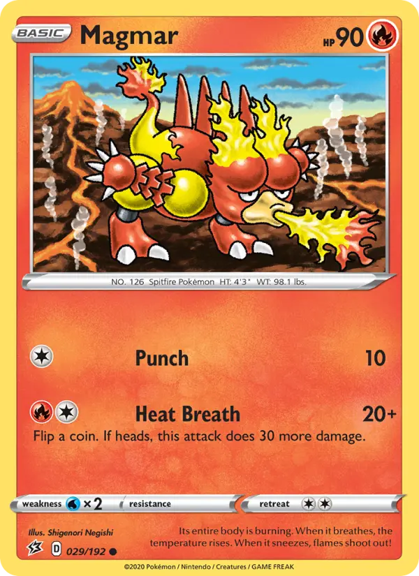 Magmar Common Pokemon card #29 from Rebel Clash