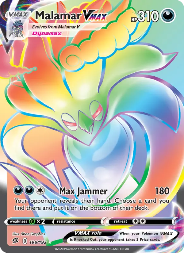 Malamar VMAX Secret Rare Pokemon card #198 from Rebel Clash